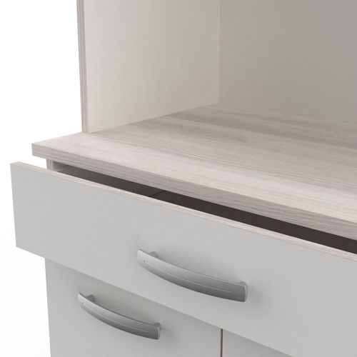 Buffet De Salon 6 Portes - Pasta - Blanc Et Chêne - 101 X 185,3 X 42,3 Cm - Demeyere