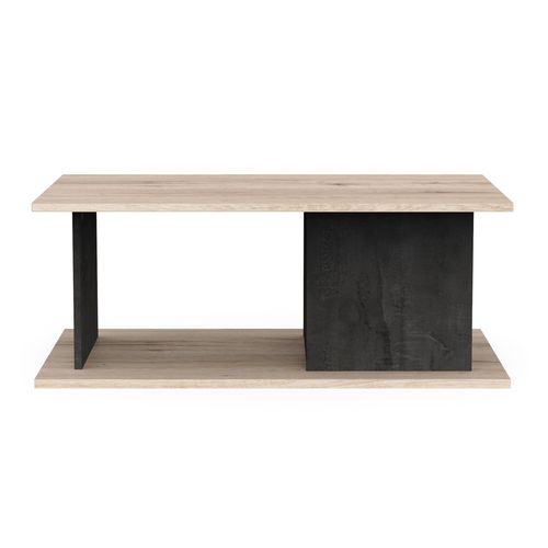 Table basse GAELLE imitation chêne et noir