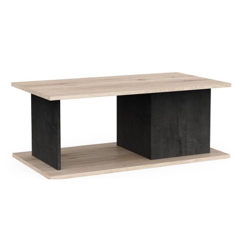 Table basse GAELLE imitation chêne et noir