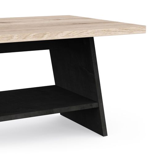 Table basse JACYNTHE imitation chêne et noir