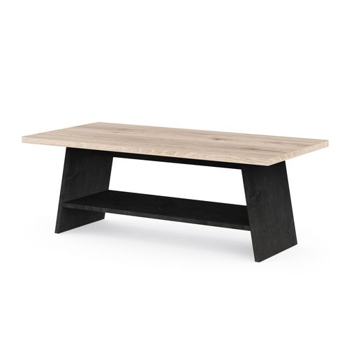 Table basse JACYNTHE imitation chêne et noir