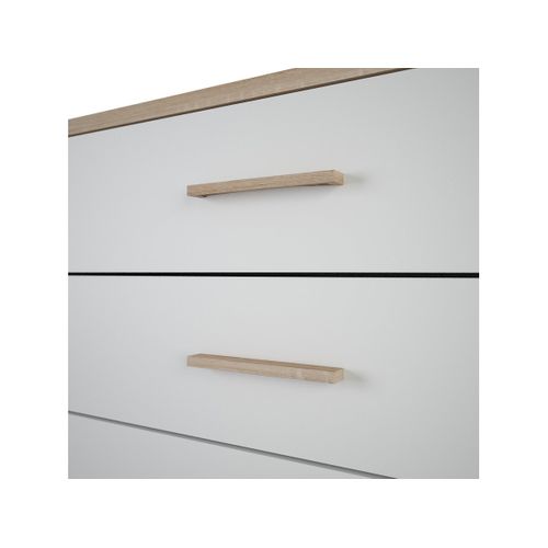 Commode 4 Tiroirs Lena Blanc Et Naturel