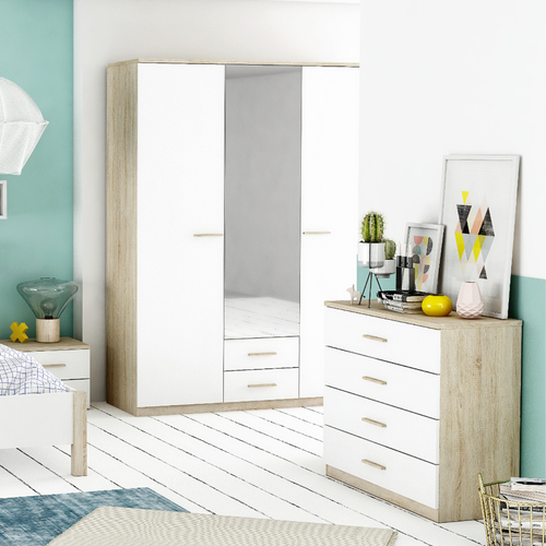 Armoire 3 Portes Et 2 Tiroirs