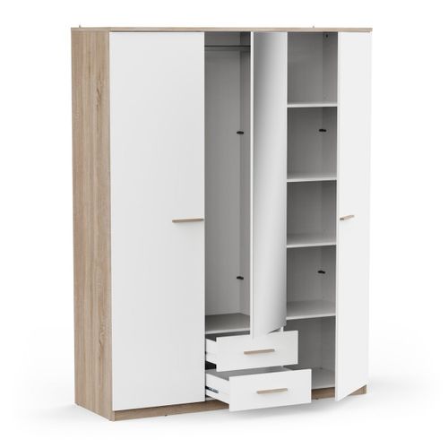 Armoire 3 Portes Et 2 Tiroirs