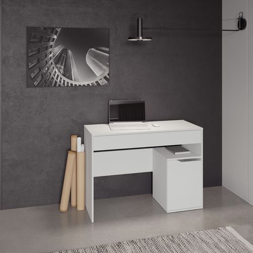 Bureau 1 porte et 1 tiroir KIM blanc