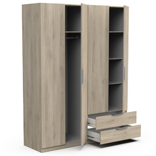 Armoire 4 Portes 2 Tiroirs - L157,3 Cm