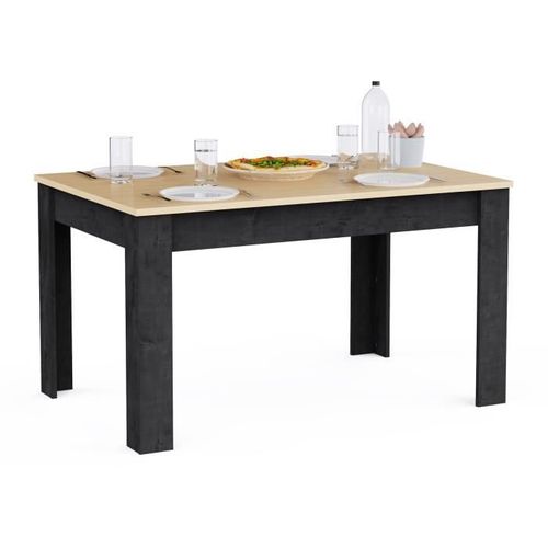 Table à Manger Fixe - Kent - Chêne De Fil Et Sidewalk - Rectangulaire - 4 à 6 Personnes