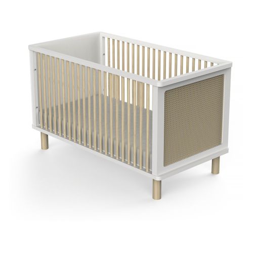 Lit Bébé Évolutif En Bois " Ochna " - 70 X 140 Cm - Blanc