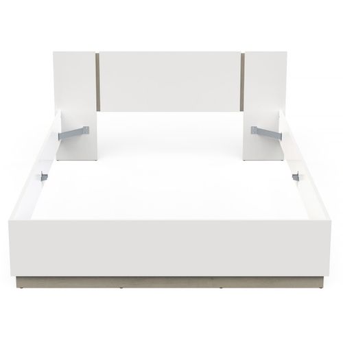 Lit Double En Bois "watson" - 140 X 200 Cm - Blanc