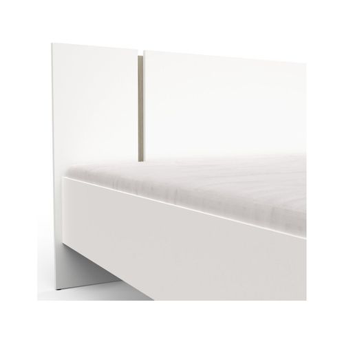 Lit Double En Bois "watson" - 140 X 200 Cm - Blanc