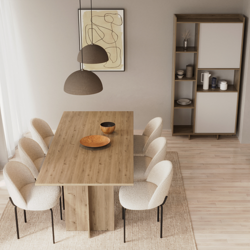 Table Extensible De 165,6 à 200 Cm Décor Chêne Royal Foncé