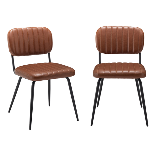 Lot De 2 Chaises De Séjour Marron L56 Cm
