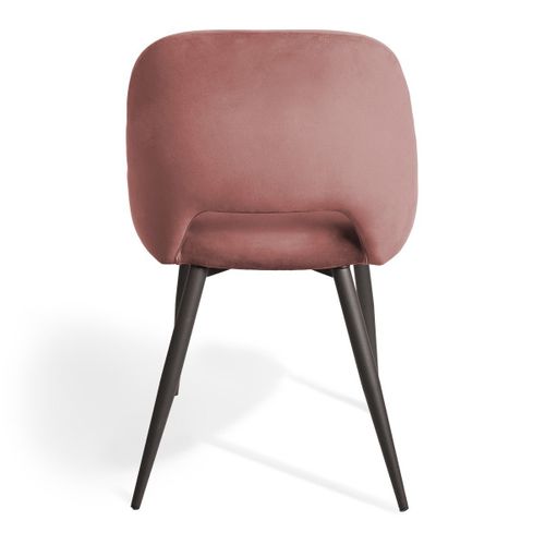 Lot De 2 Chaises De Séjour En Tissu Avec Piètement En Métal Noir L58 Cm