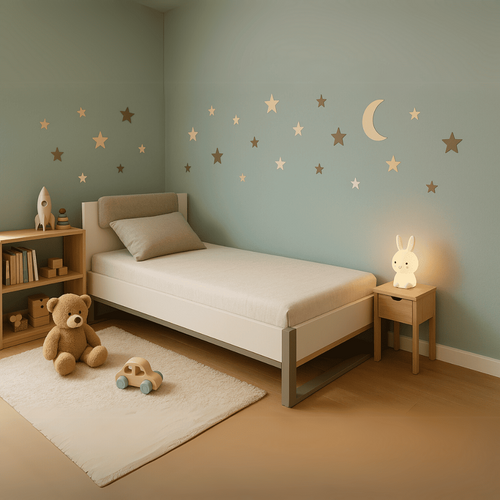 Lit Enfant - Modèle Camillia - Gris - Tête De Lit Capitonnée - 90 X 200 Cm