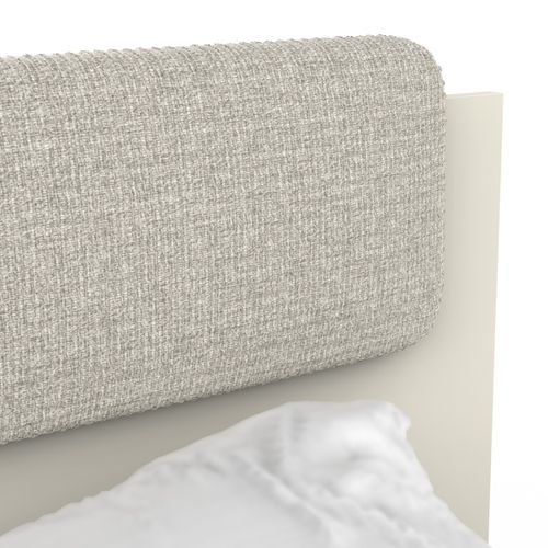 Lit Enfant - Modèle Camillia - Gris - Tête De Lit Capitonnée - 90 X 200 Cm