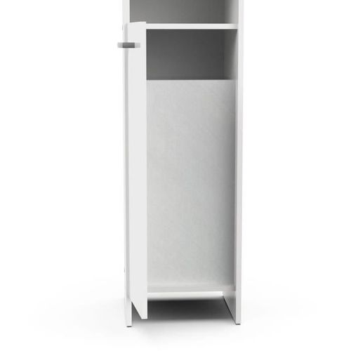 Colonne Lingere De Salle De Bain - Blanc Mat - 2 Portes - L34,2 X P33 X H185 Cm