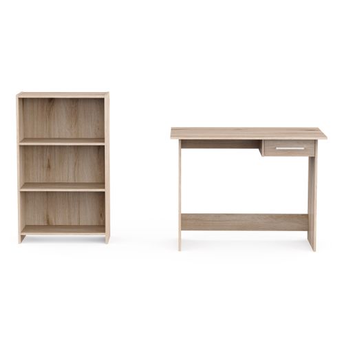 Set bureau et bibliothèque STUDOO imitation chêne