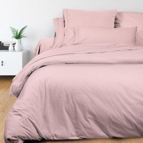 Drap Plat Camille Coton Percale 240x300 Cm Rose