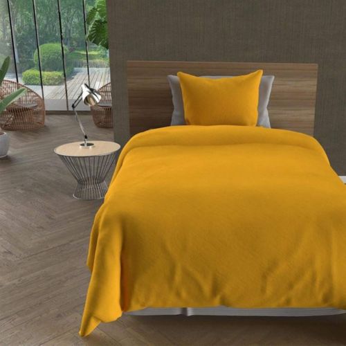 Parure De Lit Unie Bohème Jaune 140x200