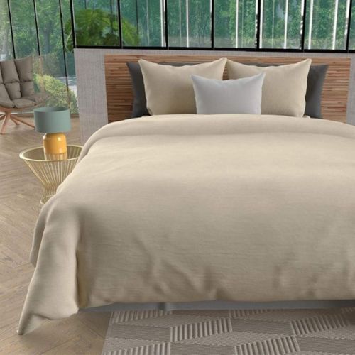 Parure De Lit Unie Bohème Beige 240x220
