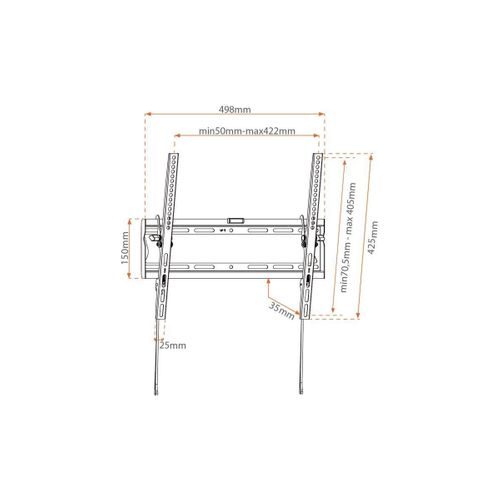 Support TV Inclinable 42'' - 55'' / 106 - 140 Cm  - Noir