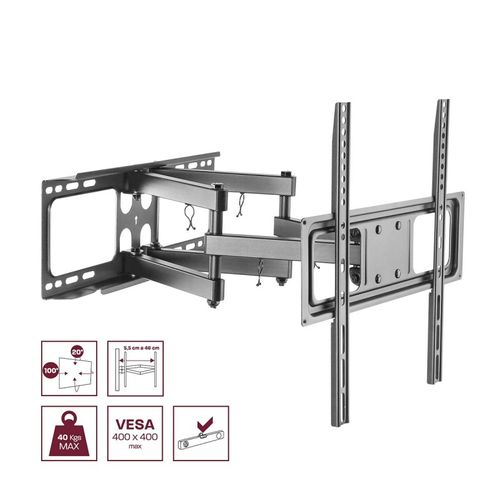 Support TV Inclinable / Orientable Et Dépliable 42'' - 55'' / 106 - 140 Cm  - Noir