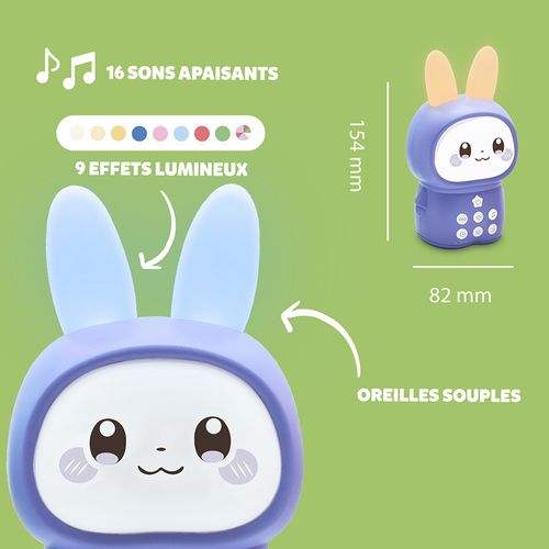 Veilleuse Lapin Moka Avec Bruits Blancs - Violet - 477508