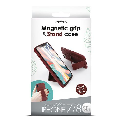 Coque Semi-rigide Magnétique Avec Support Pour iPhone 7/8/se 2020 - Bordeaux