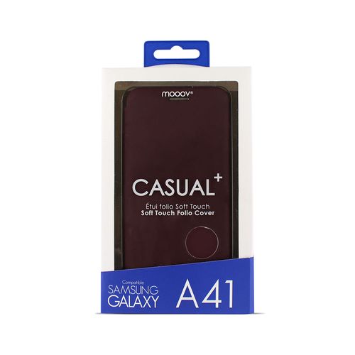 Etui Folio Soft Touch Pour Samsung A41 - Bordeaux