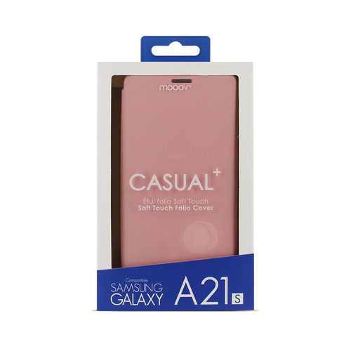 Etui Folio Soft Touch Pour Samsung A21s - Rose