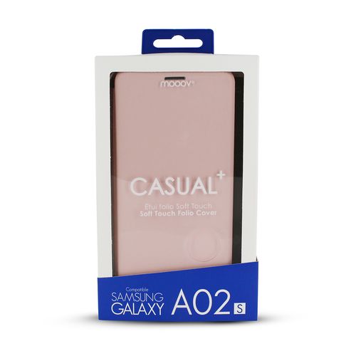 Etui Folio Soft Touch Pour Samsung A02s - Rose