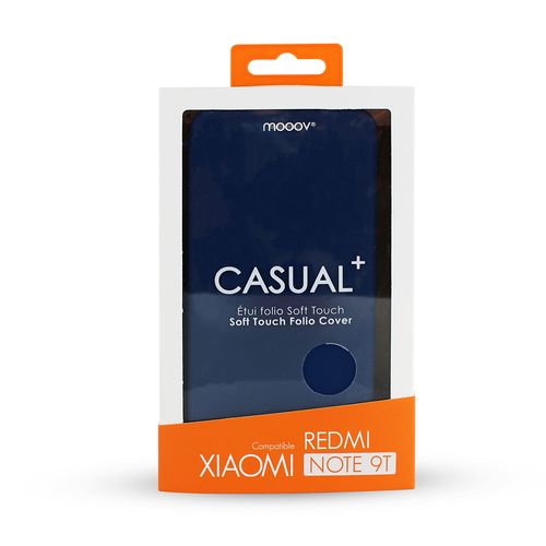 Etui Folio Soft Touch  Pour Xiaomi Redmi Note 9t - Bleu