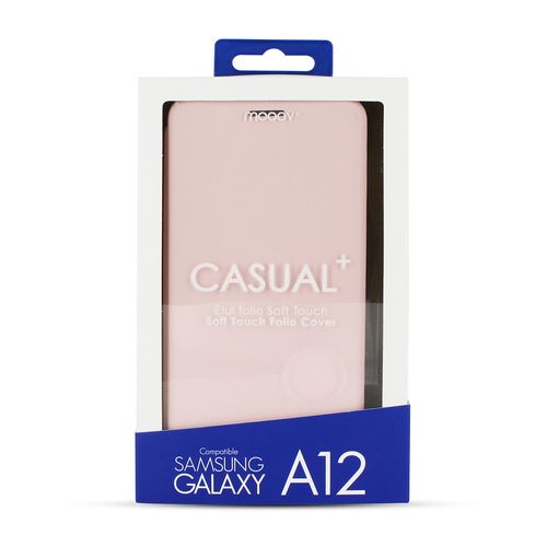 Etui Folio Soft Touch Pour Samsung A12 - Rose