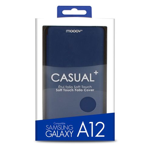 Etui Folio Soft Touch Pour Samsung A12 - Bleu