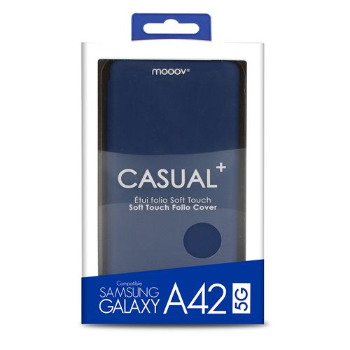 Etui Folio Soft Touch Pour Samsung A42 5g - Bleu