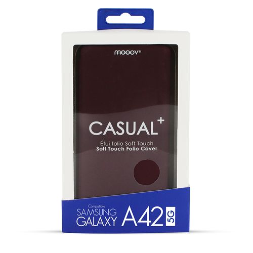 Etui Folio Soft Touch Pour Samsung A42 5g - Bordeaux
