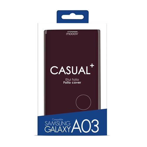 Etui Folio Soft Touch Pour Samsung A03 - Bordeaux
