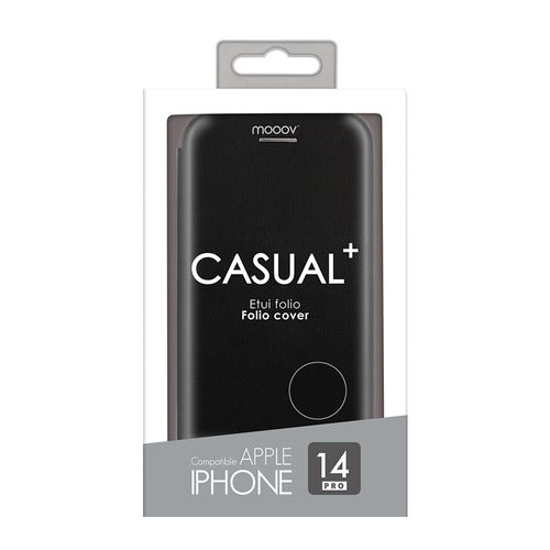 Etui Folio Clam Pour iPhone 14 Pro - Noir