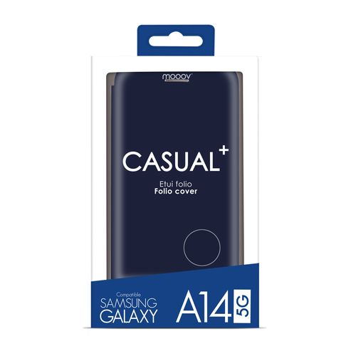 Etui Folio Soft Touch Pour Samsung Galaxy A14 5g - Bleu