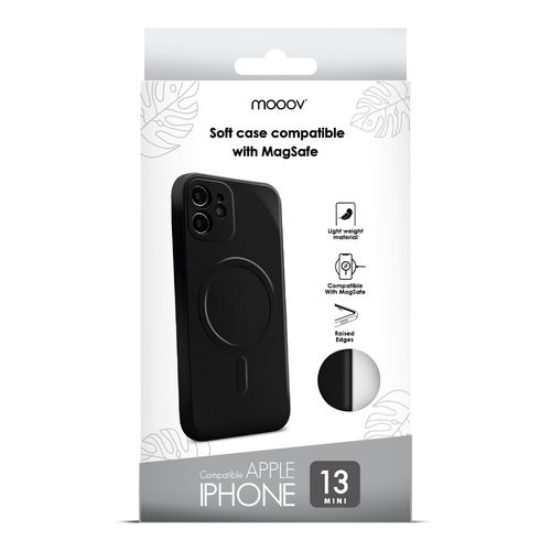 Coque Souple Compatible Magsafe Pour iPhone 13 Mini - Noire