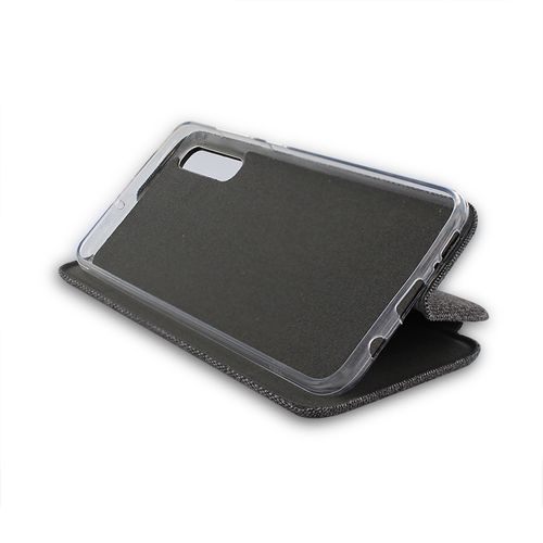 Etui Folio Clam Tissu  Pour Samsung A50 - Gris