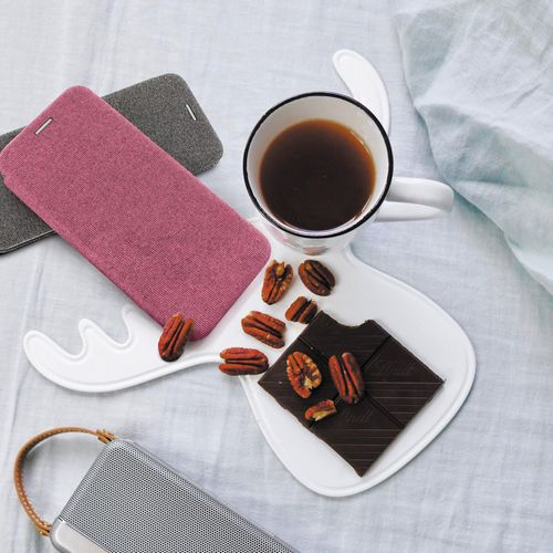 Etui Folio Clam Tissu Pour Samsung A50 - Rose Fuchsia