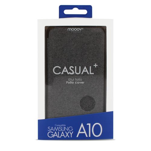 Etui Folio Clam Tissu Pour Samsung A10 - Gris