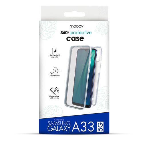 Coque Semi-rigide 360° Pour Samsung A33 5g - Transparente / Grise
