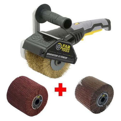 Rénovateur Rex120c + Brosse à Lamelles Et Brosse Fibre Synthétique - Spécial Bois Et Métal