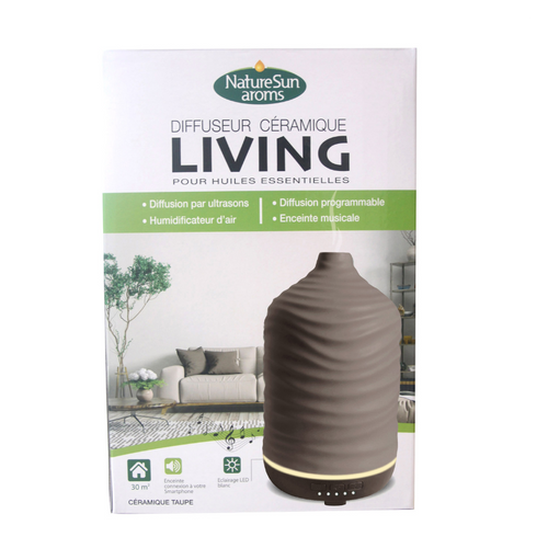 Diffuseur D'huiles Essentielles Living Céramique Gris Taupe Natur'sun Aroms