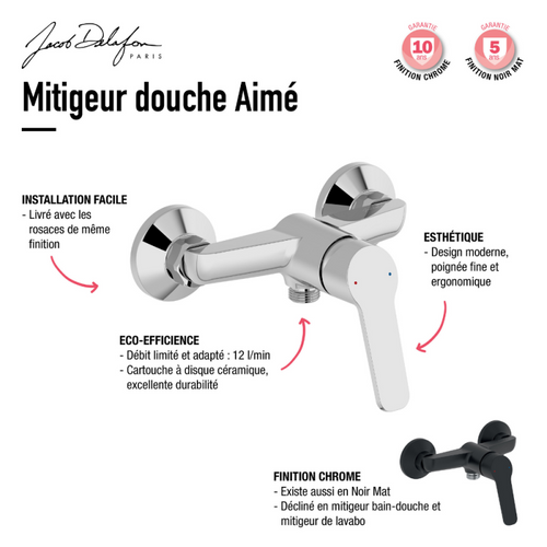 Mitigeur De Douche Jacob Delafon Aimé Chrome