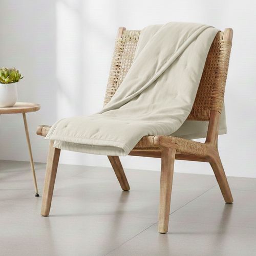 Jeté De Lit 180x240 Blanc Écru En Polyester