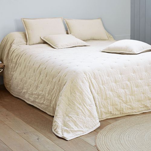 Jeté De Lit 180x240 Blanc Écru En Polyester