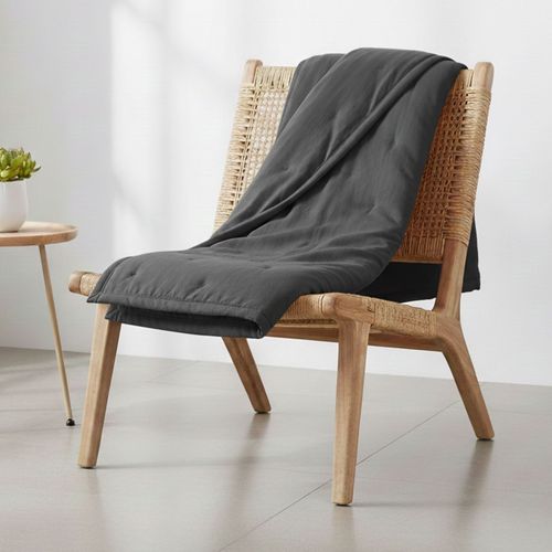 Jeté De Lit 180x240 Gris Anthracite En Polyester